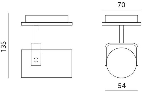 Felületre szerelhető mennyezeti lámpatest, GU10 reflektor, WHITE SPOT ARLES Kobi
