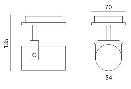 Felületre szerelhető mennyezeti lámpatest, GU10 reflektor, BLACK SPOT ARLES Kobi