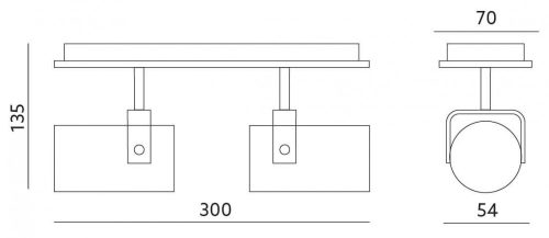 Felületre szerelhető mennyezeti lámpatest Reflektor 2xGU10 WHITE SPOT ARLES Kobi