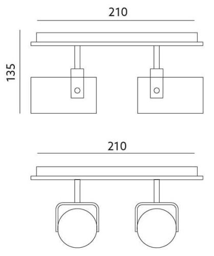 Felületre szerelhető mennyezeti lámpa spotlámpa 4xWHITE SPOT ARLES Kobi