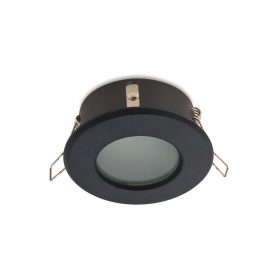 Süllyesztett GU10 halogén spotlámpa, fekete, kerek, Kobi