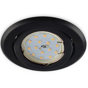   Halogén süllyesztett világítótest GU10 MR16 OH15 kerek mozgatható matt fekete Kobi