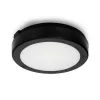 LED fürdőszobai mennyezeti lámpa, felületre szerelhető, 12W, 1140lm, 4000K, 120°, fekete, IP65, Nairos Kobi