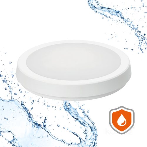 LED fürdőszobai mennyezeti lámpa, felületre szerelhető, 18W, 1890lm, 4000K, 120°, fehér, IP65, Nairos Kobi