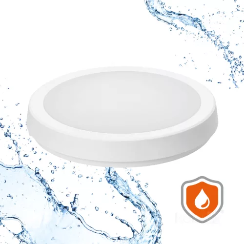 LED fürdőszobai mennyezeti lámpa, felületre szerelhető, 18W, 1890lm, 4000K, 120°, fehér, IP65, Nairos Kobi