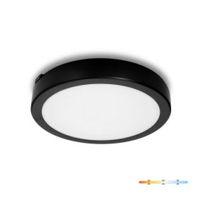   LED fürdőszobai mennyezeti lámpa, felületre szerelhető, 18W, 1710lm, 4000K, 120°, fekete, IP65, Nairos Kobi