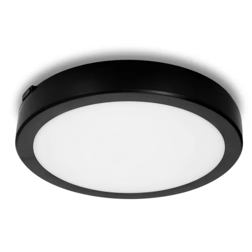 LED fürdőszobai mennyezeti lámpa, felületre szerelhető, 18W, 1710lm, 4000K, 120°, fekete, IP65, Nairos Kobi