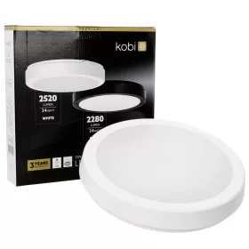   LED fürdőszobai mennyezeti lámpa, felületre szerelhető, 24W, 2520lm, 4000K, 120°, fehér, IP65, Nairos Kobi