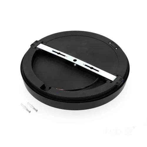 LED fürdőszobai mennyezeti lámpa, felületre szerelhető, 24W, 2280lm, 4000K, 120°, fekete, IP65, Nairos Kobi