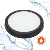 LED fürdőszobai mennyezeti lámpa, felületre szerelhető, 24W, 2280lm, 4000K, 120°, fekete, IP65, Nairos Kobi