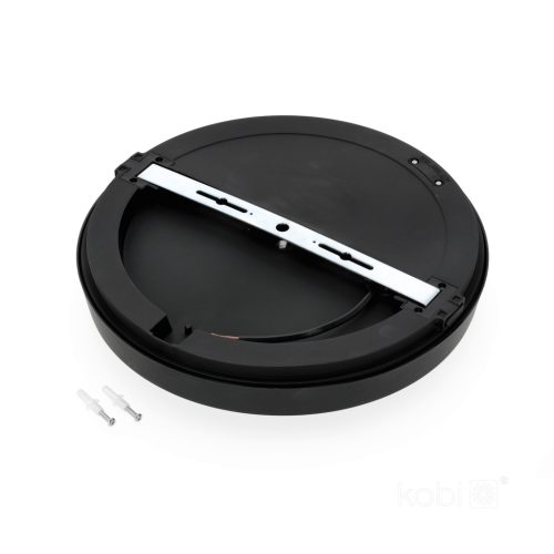 LED fürdőszobai mennyezeti lámpa, felületre szerelhető, 24W, 2280lm, 4000K, 120°, fekete, IP65, Nairos Kobi