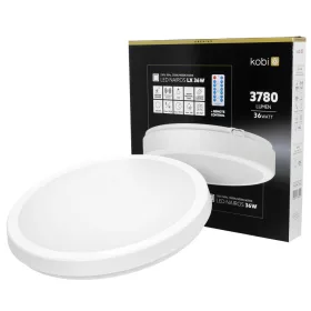   LED fürdőszobai mennyezeti lámpa, felületre szerelhető, 36W, 3780lm, 4000K, 120°, fehér, IP65, Nairos Kobi