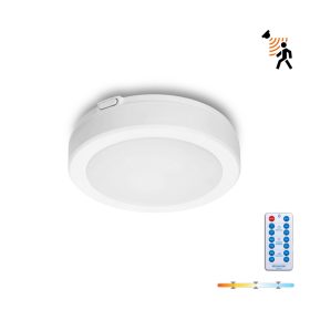   LED fürdőszobai mennyezeti lámpa, felületre szerelhető, 12W, 1260lm, 4000K, 120°, mozgás- és alkonyérzékelővel, fehér, IP65, Nairos Kobi