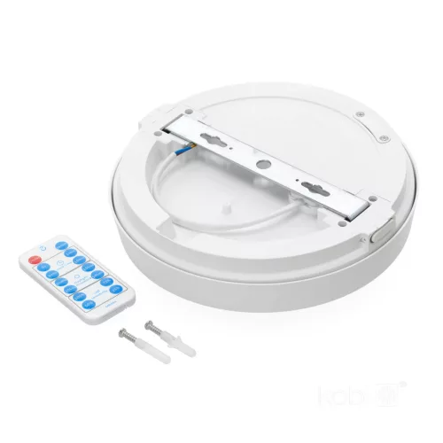 LED fürdőszobai mennyezeti lámpa, felületre szerelhető, 12W, 1260lm, 4000K, 120°, mozgás- és alkonyérzékelővel, fehér, IP65, Nairos Kobi