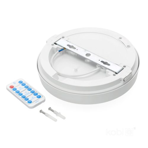 LED fürdőszobai mennyezeti lámpa, felületre szerelhető, 12W, 1260lm, 4000K, 120°, mozgás- és alkonyérzékelővel, fehér, IP65, Nairos Kobi