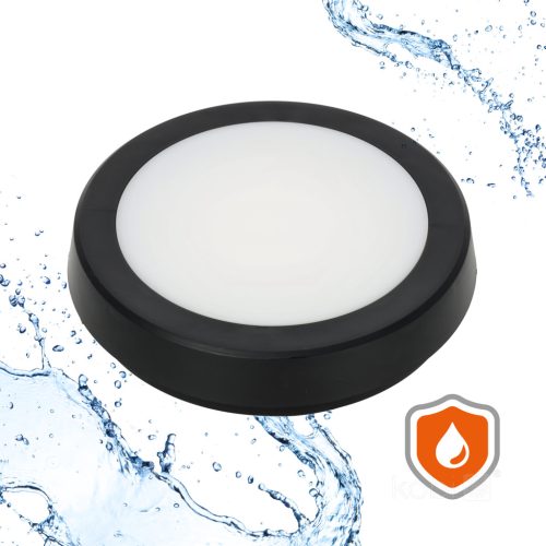 LED kültéri mennyezeti lámpa, 12W, 1140lm, 4000K, 120°, mozgás- és alkonyérzékelővel, fekete, IP65, Nairos Kobi