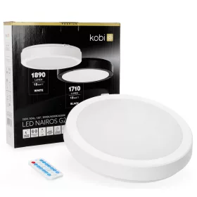   LED fürdőszobai mennyezeti lámpa, 18W, 1890lm, 4000K, 120°, mozgás- és alkonyérzékelővel, fehér, IP65, Nairos Kobi