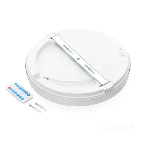 LED fürdőszobai mennyezeti lámpa, felületre szerelhető, 24W, 2520lm, 4000K, 120°, mozgás- és alkonyérzékelővel, fehér, IP65, Nairos Kobi