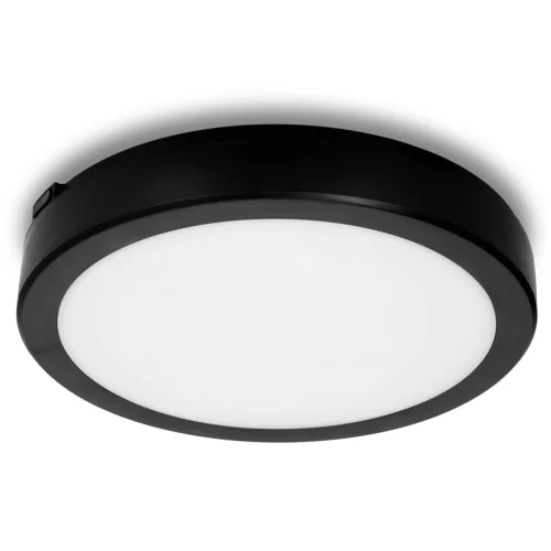 LED fürdőszobai mennyezeti lámpa, felületre szerelhető, 24W, 2280lm, 4000K, 120°, mozgás- és alkonyérzékelővel, fekete, IP65, Nairos Kobi