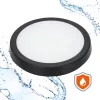 LED fürdőszobai mennyezeti lámpa, felületre szerelhető, 24W, 2280lm, 4000K, 120°, mozgás- és alkonyérzékelővel, fekete, IP65, Nairos Kobi
