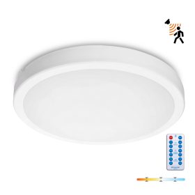   LED fürdőszobai mennyezeti lámpa, felületre szerelhető, 36W, 3780lm, 4000K, 120°, mozgás- és alkonyérzékelővel, fehér, IP65, Nairos Kobi