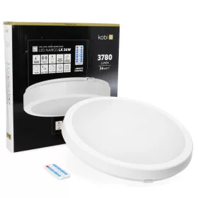   LED fürdőszobai mennyezeti lámpa, felületre szerelhető, 36W, 3780lm, 4000K, 120°, mozgás- és alkonyérzékelővel, fehér, IP65, Nairos Kobi
