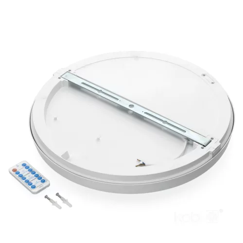 LED fürdőszobai mennyezeti lámpa, felületre szerelhető, 36W, 3780lm, 4000K, 120°, mozgás- és alkonyérzékelővel, fehér, IP65, Nairos Kobi