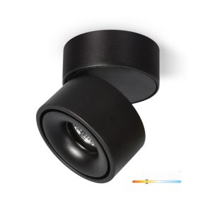   Mennyezeti LED spotlámpa, állítható, 13,5 W, 850 lm, 3000 K, meleg, szabályozható, CRI90, fekete, Lahti Kobi