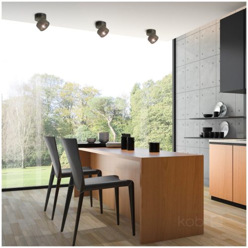 Mennyezeti LED spotlámpa, állítható, 13,5 W, 850 lm, 3000 K, meleg, szabályozható, CRI90, fekete, Lahti Kobi