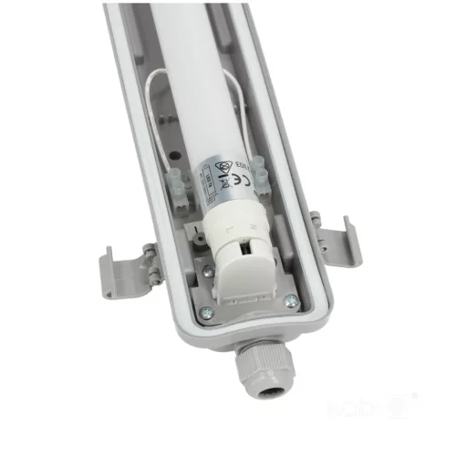 Lámpa szett: Hermetikus ipari lámpatest 1x120cm + LED fénycső T8 18W 4000K semleges IP65 Kobi