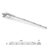 Lámpakészlet: Hermetikus ipari lámpatest G2 + 2x LED fénycső T8 18W 120cm 4000K Semleges IP65 Kobi