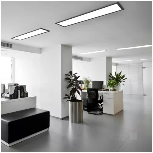 Felületre szerelhető LED panel 36W 3960lm 4000K 120° Semleges fekete 30x120cm Brisbane Kobi