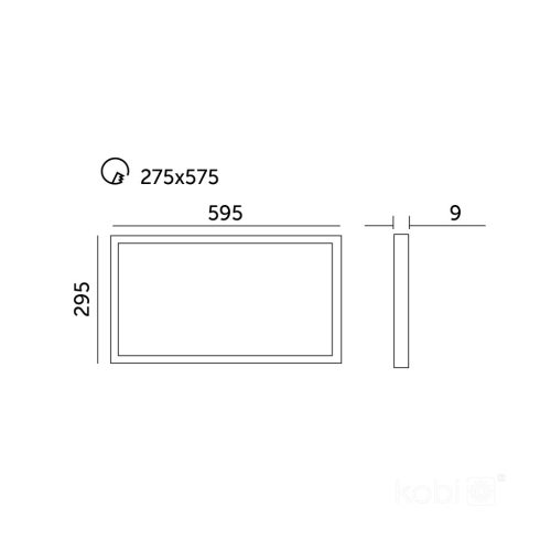 Felületre szerelhető LED panel 25W 3120lm 4000K 120° Semleges fehér 30x60cm Nelio Kobi