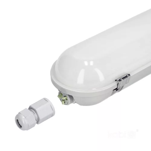 Hermetikus LED lámpatest 80W 12000lm 4000K Semleges IP65 IK08 Szürke Nexforce Kobi