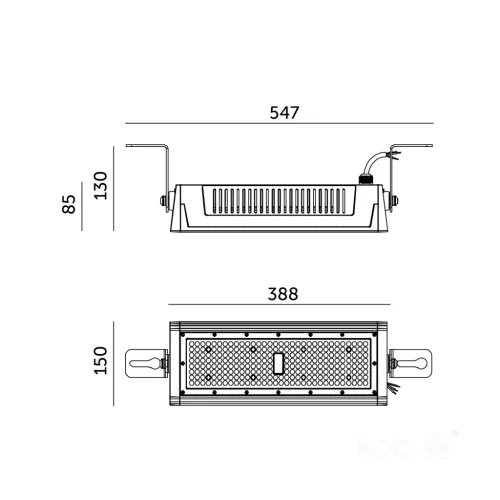 Ipari LED magas öböllámpa 120W 20400lm 4000K semleges fekete IP65 IK09 Nico Pro Kobi