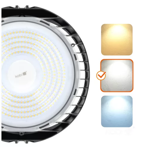 Ipari LED magas öböllámpa 150W 24000lm 4000K semleges fekete IP65 IK07 Nina Pro Kobi