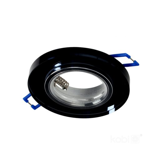 Süllyesztett halogén spotlámpa, kerek, GU10, fekete, Kobi