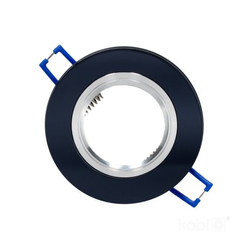 Süllyesztett halogén spotlámpa, kerek, GU10, fekete, Kobi