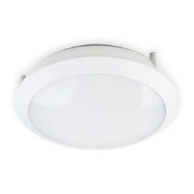   LED fürdőszobai mennyezeti lámpa, felületre szerelhető, 18W, 1800lm, 4000K, semleges, 120°, mozgás- és alkonyérzékelővel, fehér, IP66, IK10, Defender Kobi