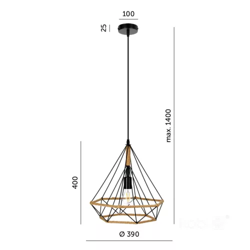 Dekoratív függőlámpa E27 Vienna Kobi