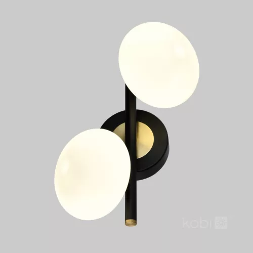 Fali lámpa, felületre szerelhető, 2 db G9, fekete-arany, Elipse Elegance Kobi