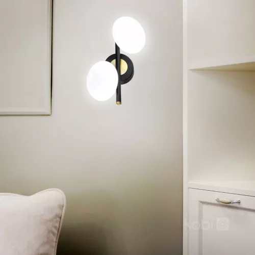 Fali lámpa, felületre szerelhető, 2 db G9, fekete-arany, Elipse Elegance Kobi