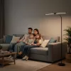 LED állólámpa 14W 800lm 3000-6500K CCT fényerő-szabályozható dupla karos állítható fekete TEILO Kobi