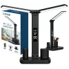 LED éjjeli/asztali lámpa 5W 150lm 3000-6500K CCT kijelzővel állítható fényerő-szabályozható USB fekete NOBLITE KOBI