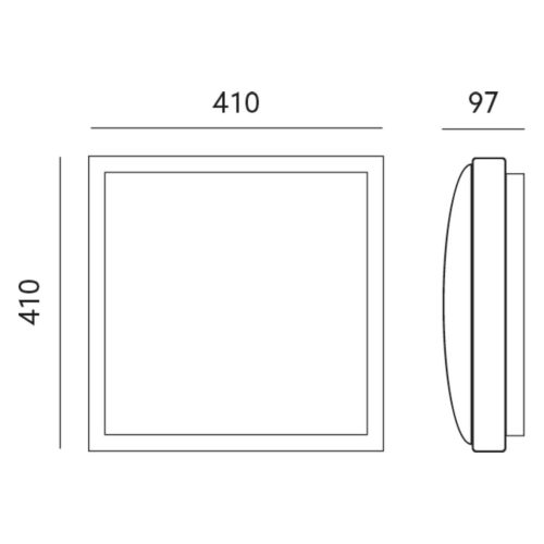 Mennyezeti LED lámpatest Mennyezeti fali lámpa SAMIRA B 2x E27 41cm IP20 Fekete KOBI
