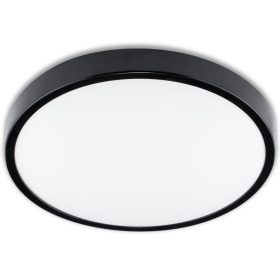   LED felületre szerelhető mennyezeti fürdőszobai lámpa 12W 4000K IP44 ZOE Fekete 30cm