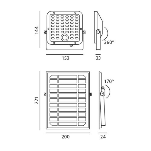 LED spotlámpa napelemes lámpa 10W 4000K 1500lm IP65 mozgásérzékelő + távirányító KOBI