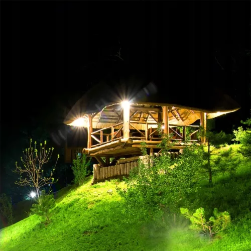 LED spotlámpa napelemes lámpa 30W 4000K 4800lm IP65 mozgásérzékelő + távirányító KOBI