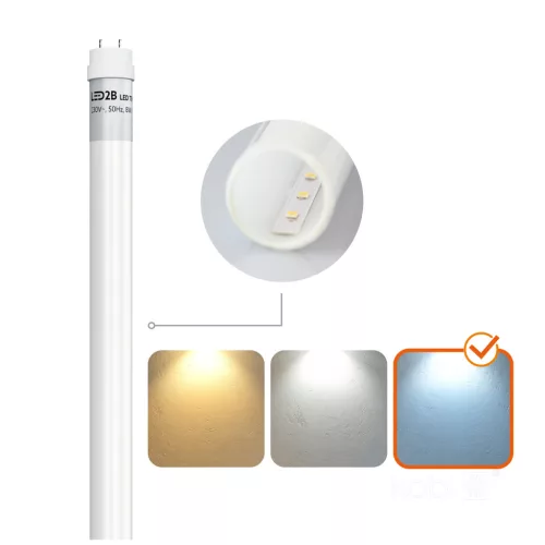 LED fénycső T8 9W 900lm 6500K Hideg 240° 60cm LED2B Kobi