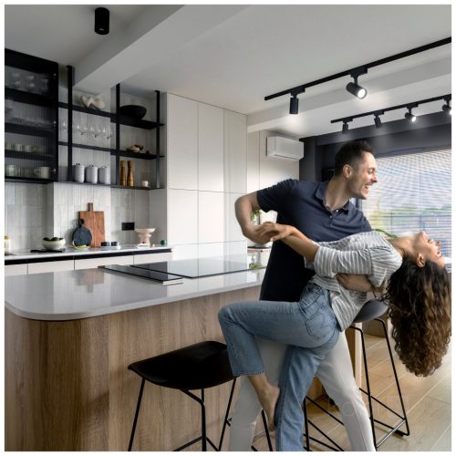 Nextrack Go Kobi 1 fázisú sínlámpa + 4x GU10 reflektor 1m, fekete